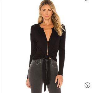 LNA Ribbed Hook and Eye Top/Cardigan - XS